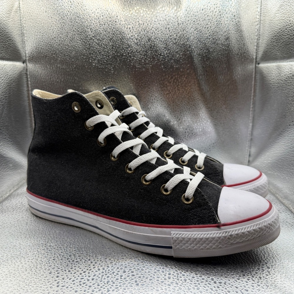 Size 9.5 Converse Chuck Taylor All Star High Top Mens Black Excellent Denim